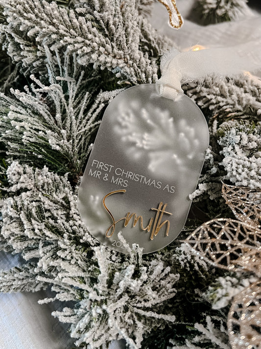 Christmas Ornament - First Christmas as Mr & Mrs