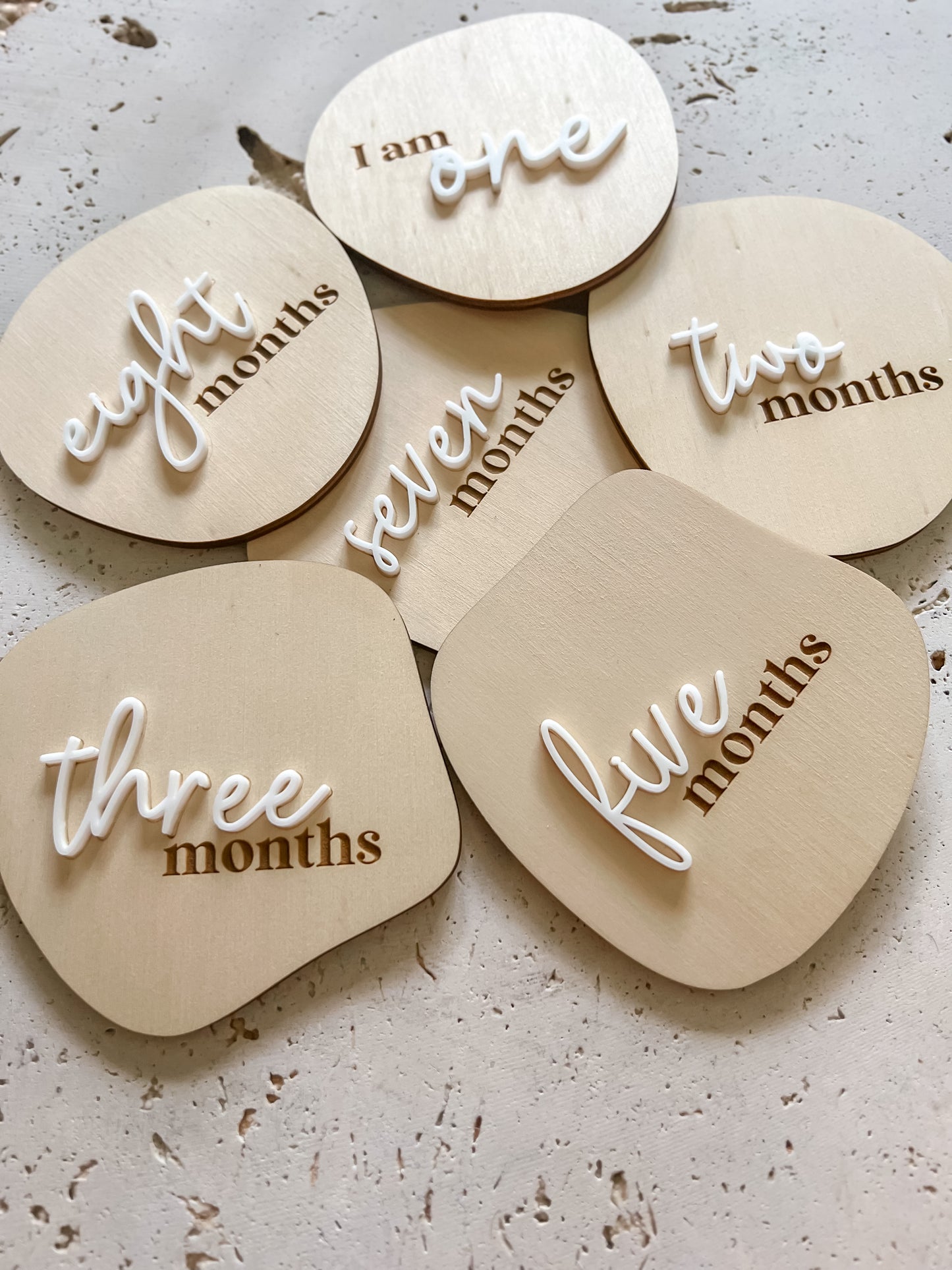 Milestone Plaques -  Wooden Abstract Shapes