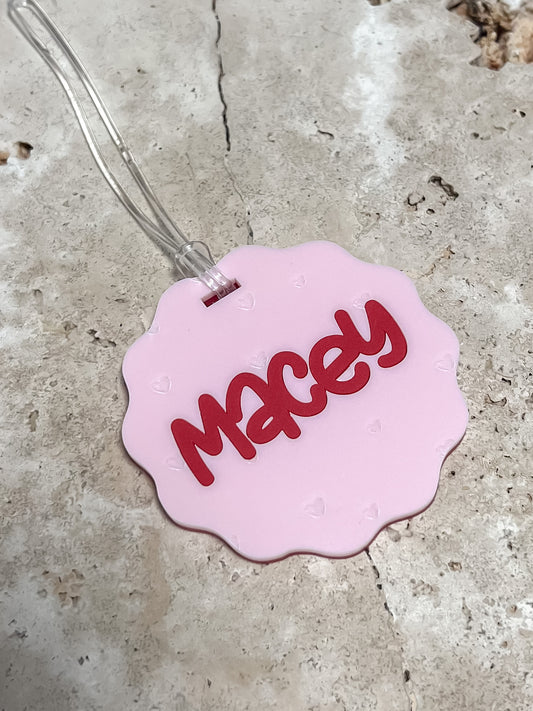 School Bag Tag - Wavy Hearts