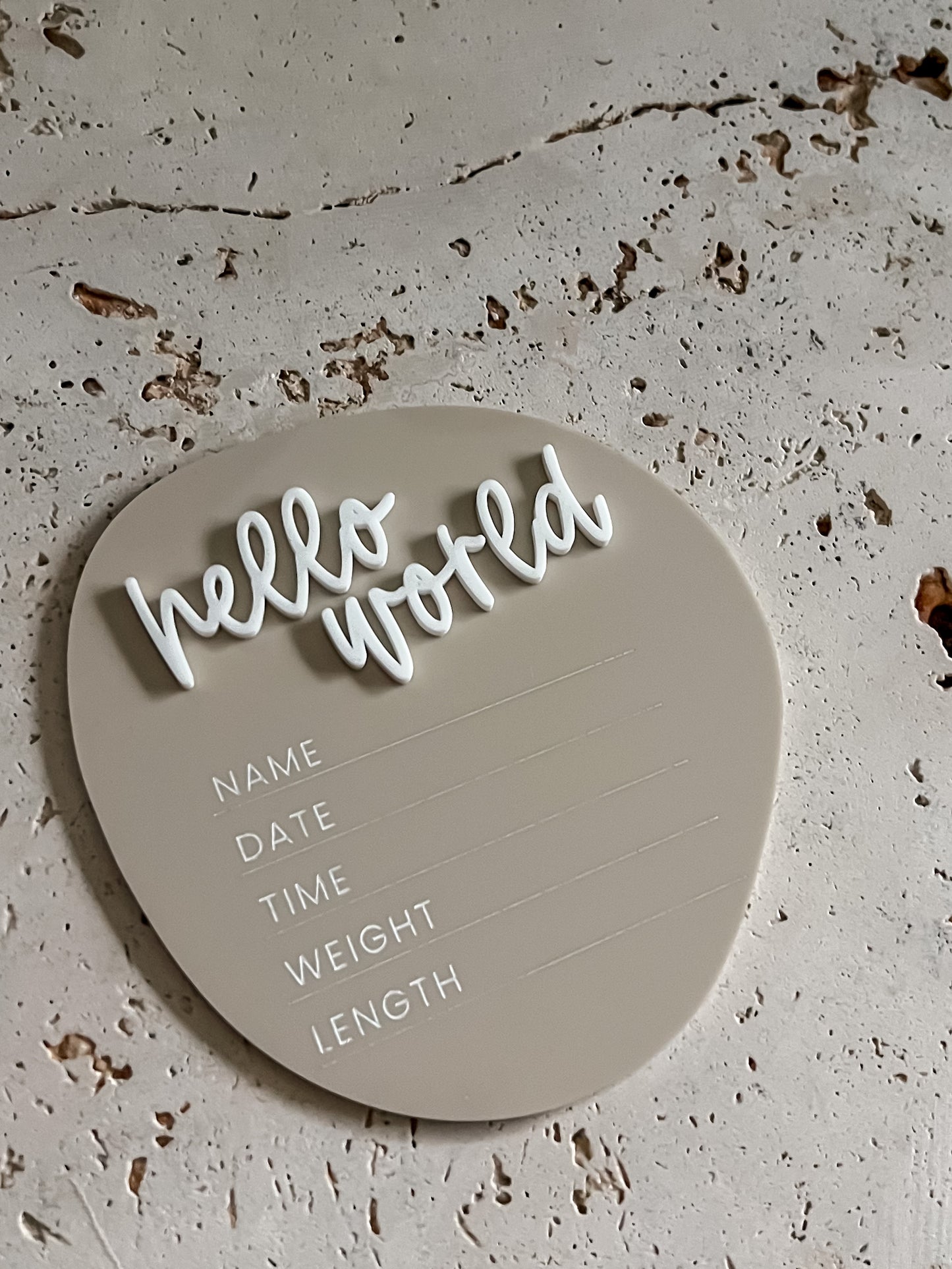 Announcement Plaque - Abstract Round with Birth Details