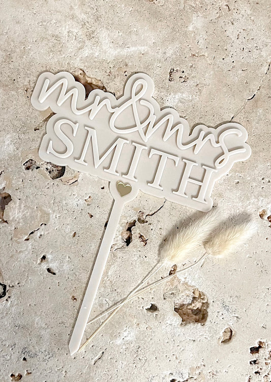 Acrylic Cake Topper - Mr & Mrs