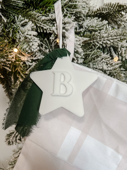 Christmas Tag - Star Initial