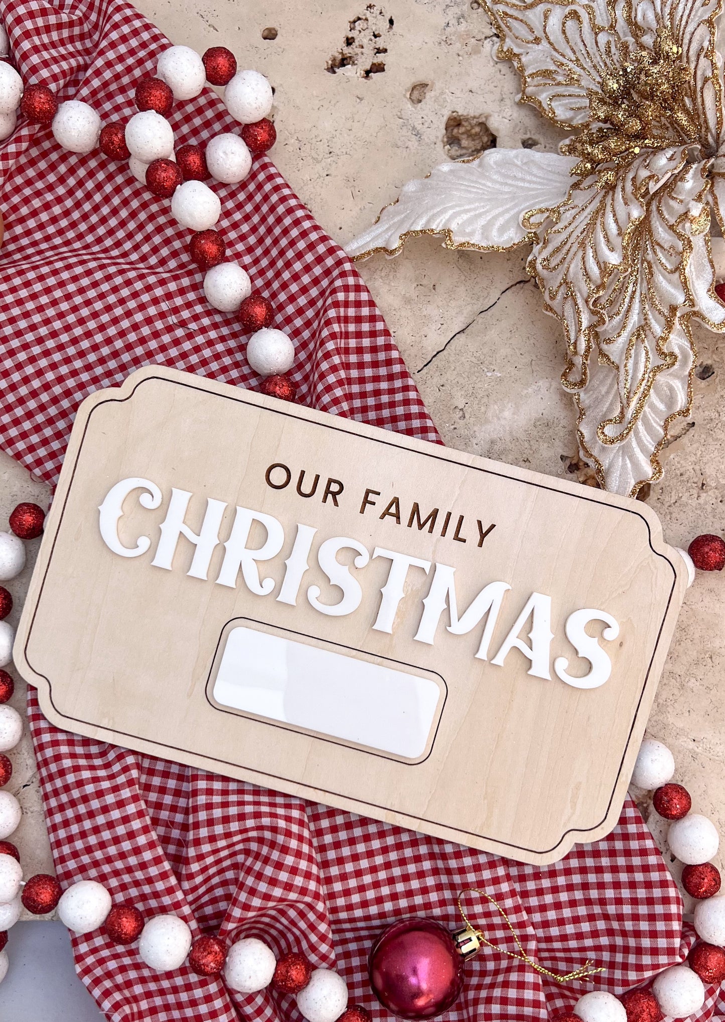 Christmas Decor - Our Family Christmas Photo Prop