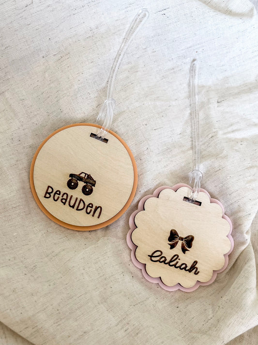 School Bag Tag - Wooden Engraved