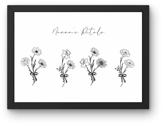 'Birth Flower Bouquets' Print